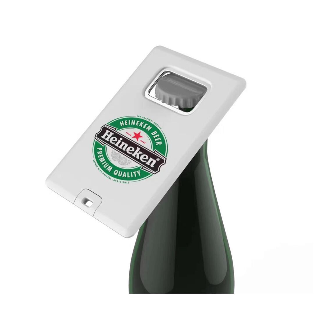 Credit card USB-bottle opener